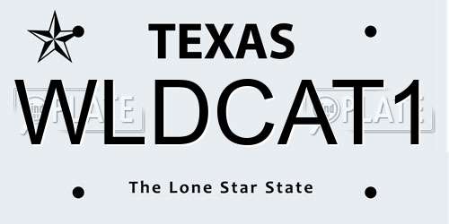 WLDCAT1 Texas License Plate