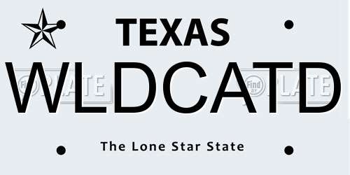 WLDCATD Texas License Plate