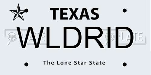 WLDRID Texas License Plate
