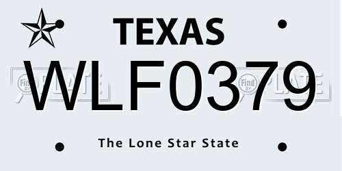 WLF0379 Texas License Plate