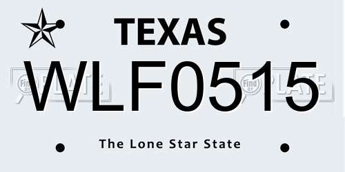 WLF0515 Texas License Plate