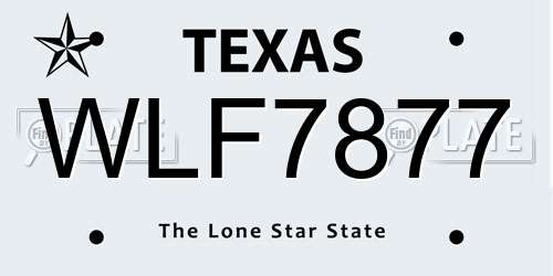WLF7877 Texas License Plate