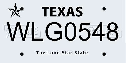 WLG0548 Texas License Plate