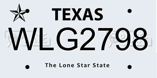 WLG2798 Texas License Plate