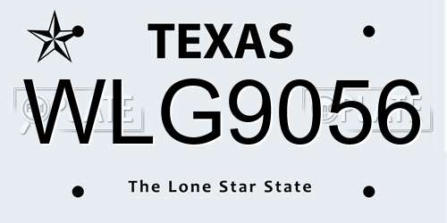 WLG9056 Texas License Plate