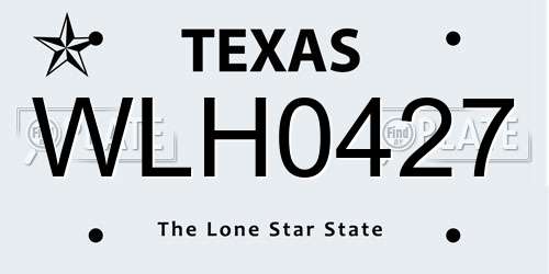 WLH0427 Texas License Plate