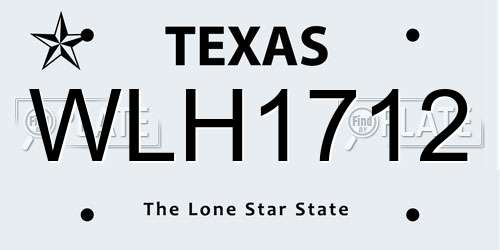 WLH1712 Texas License Plate
