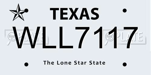 WLL7117 Texas License Plate