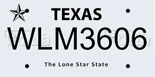 WLM3606 Texas License Plate