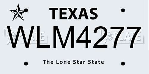 WLM4277 Texas License Plate