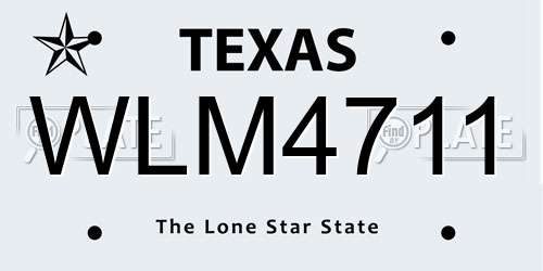 WLM4711 Texas License Plate