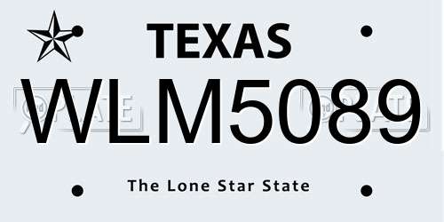 WLM5089 Texas License Plate