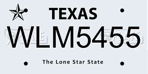 WLM5455 Texas License Plate