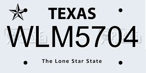 WLM5704 Texas License Plate