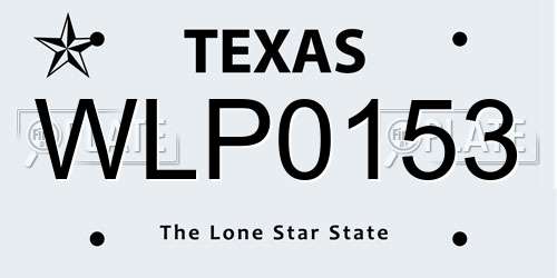 WLP0153 Texas License Plate