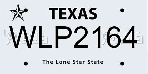 WLP2164 Texas License Plate