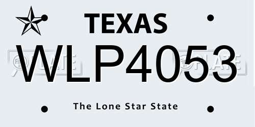 WLP4053 Texas License Plate