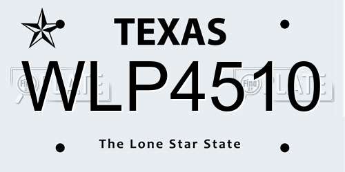 WLP4510 Texas License Plate
