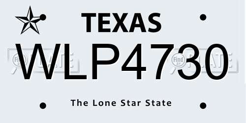 WLP4730 Texas License Plate