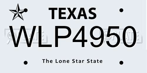 WLP4950 Texas License Plate