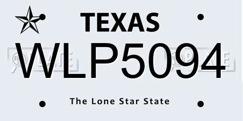 WLP5094 Texas License Plate