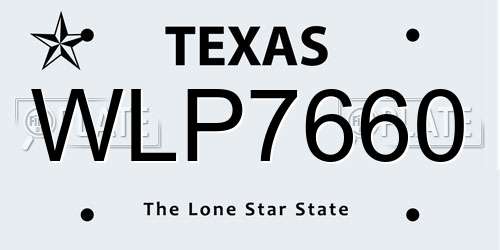 WLP7660 Texas License Plate