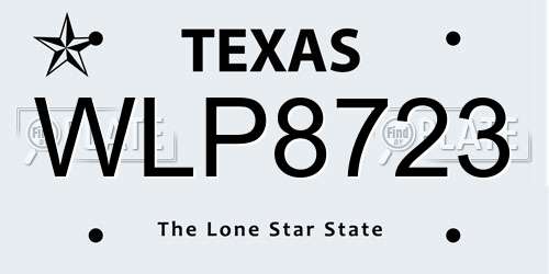 WLP8723 Texas License Plate