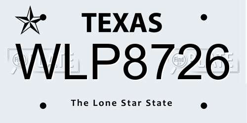 WLP8726 Texas License Plate