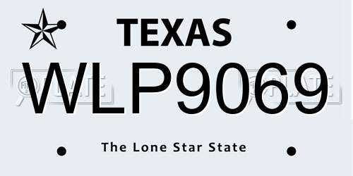 WLP9069 Texas License Plate