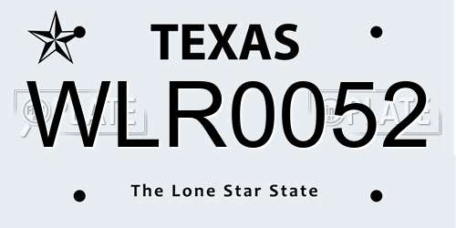 WLR0052 Texas License Plate