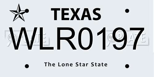WLR0197 Texas License Plate