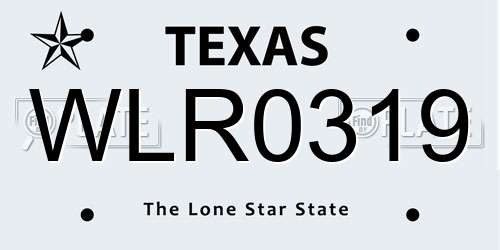 WLR0319 Texas License Plate