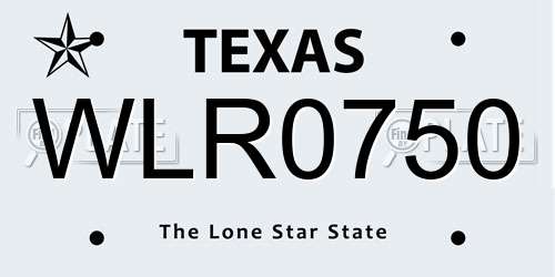 WLR0750 Texas License Plate