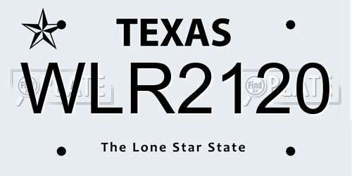 WLR2120 Texas License Plate