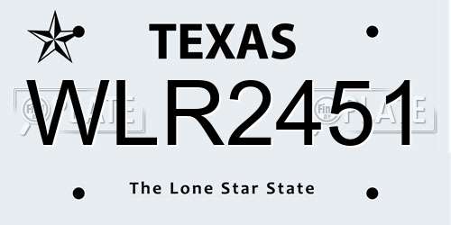 WLR2451 Texas License Plate