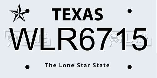 WLR6715 Texas License Plate