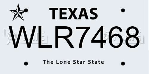WLR7468 Texas License Plate