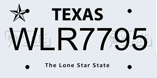 WLR7795 Texas License Plate