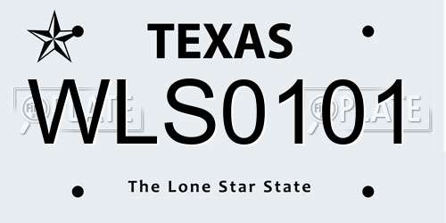 WLS0101 Texas License Plate