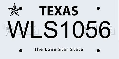 WLS1056 Texas License Plate