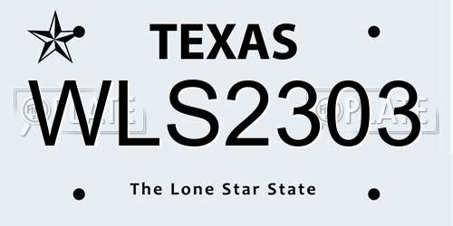 WLS2303 Texas License Plate