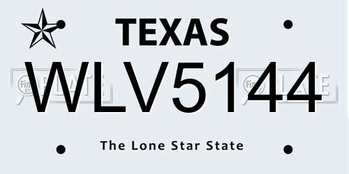 WLV5144 Texas License Plate