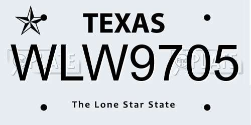 WLW9705 Texas License Plate