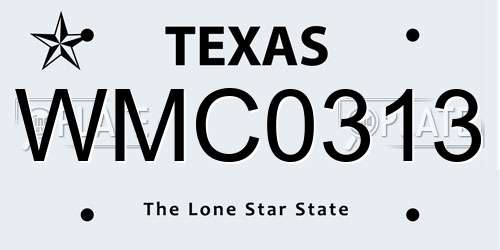 WMC0313 Texas License Plate