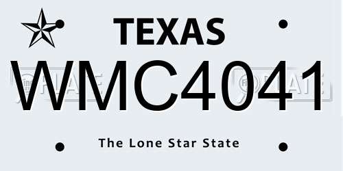 WMC4041 Texas License Plate