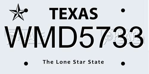 WMD5733 Texas License Plate