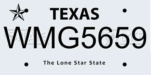 WMG5659 Texas License Plate