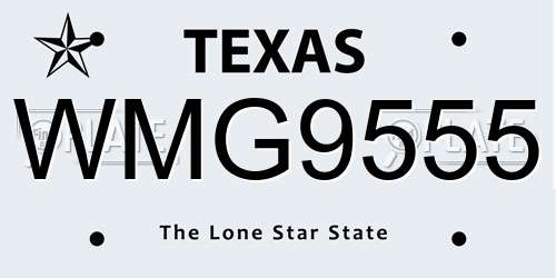 WMG9555 Texas License Plate
