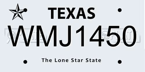 WMJ1450 Texas License Plate
