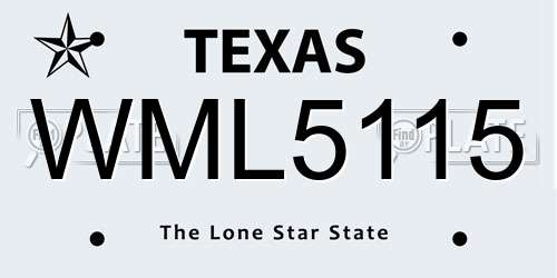 WML5115 Texas License Plate